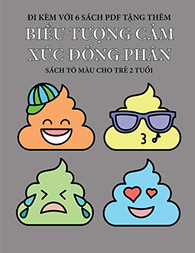 Sách tô màu cho trẻ 2 tuổi (Biểu tượng cảm xúc đống phân): Cuốn sách này có 40 trang tô màu với các