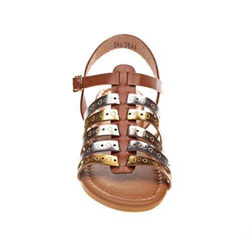 Josmo Girls Sydney Flat Sandal, Silver, 4 Little Kid2