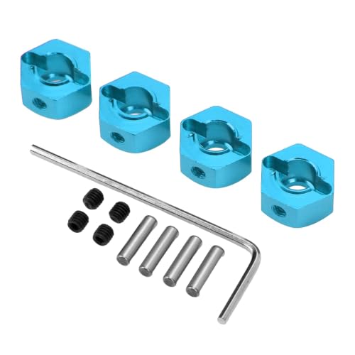 Image of 4 Pack Aluminum High Precision 12mm Hex Hub Nuts, RC Car Hex Hub Drive Adapter for RC Cars like 1/10 Senton (Blue)