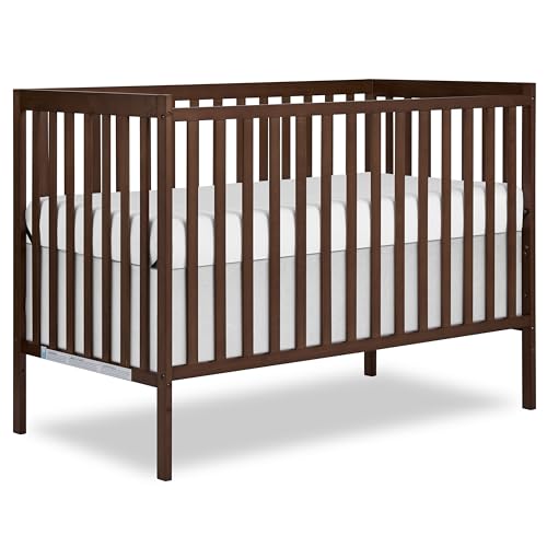 Image of Dream On Me Synergy 5-in-1 Convertible Full Size Baby Crib, Walnut Brown