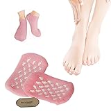 Feuchtigkeitsspendende Gel socken, 1Paar Unisex entspannte SPA Behandlung trockenen Haut an den Fusen fur Pedikure Peeling Eine Grose passt bis zu 40, erweichen Whitening Fuspflege, Rosa