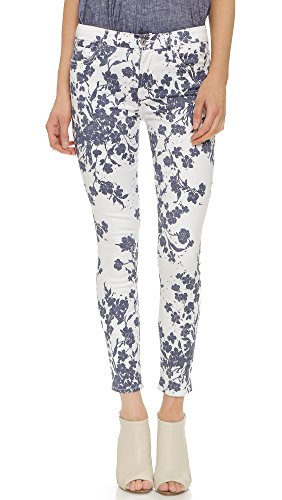 7 For All Mankind Women's Ankle Skinny Jean in Indigo Freesia Print
