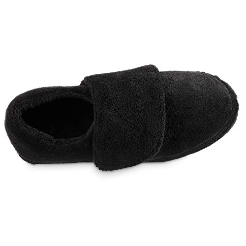 Acorn Men's Adjustable Wrap Slippers, Warm And Cozy Therapeutic Support For Arthritis, Swollen Feet, Or Diabetic Footwear, Black, 10.5-11.5 #TOP1
