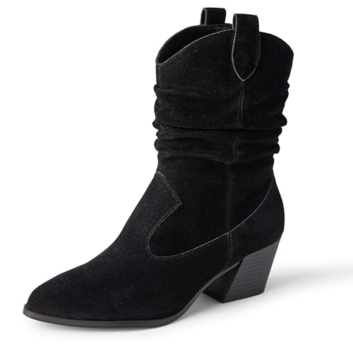 Amazon Essentials Women's Western Fashion Boots, Black, 13