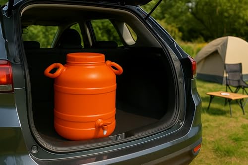 Image of Water Dispenser, 26 Litre, Plastic Container with Tap, Lid and Handles for Home, Kitchen, Office (30L-Orange)
