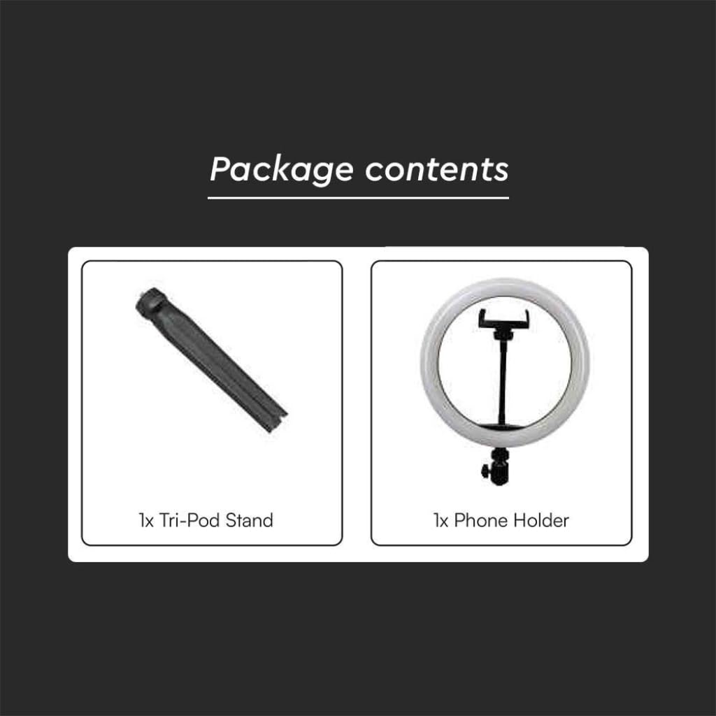 V-TAC Ring Light da Tavolo Regolabile per Selfie, Video, Foto, Tiktok - Lampada Led Anello per Smartphone con 3 Modalità di Illuminazione - Dotato di Treppiede e Pulsantiera - Per Instagram e Youtube