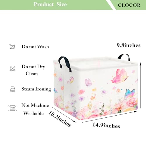 Image of CLOCOR Rectangular Storage Bin,Waterproof Books Box,Gift Basket(Golden Butterfly)