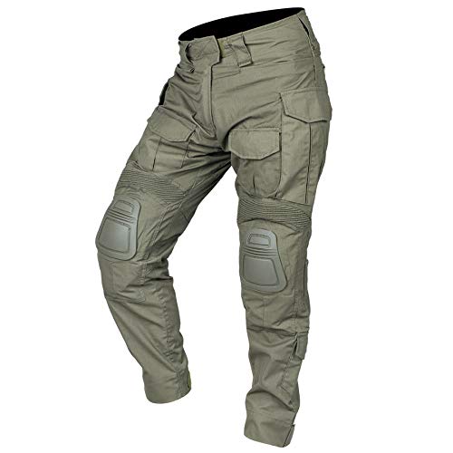 IDOGEAR G3 Army Combat Pants Knee Pads Multicam/Black Pro for Airsoft Hunting Military Paintball Outdoor Camo Rip-Stop Tactical Trousers (Ranger Green, 36W x 33L)