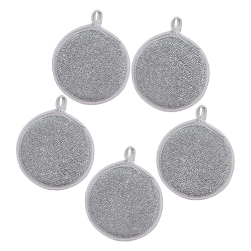 Holibanna 5piezas Paño De Limpieza De Plata De Doble Cara Trapos De Cocina Reutilizables Paño De Cocina De Alambre Antirayaduras para Fregar Platos Sartenes y Ollas La