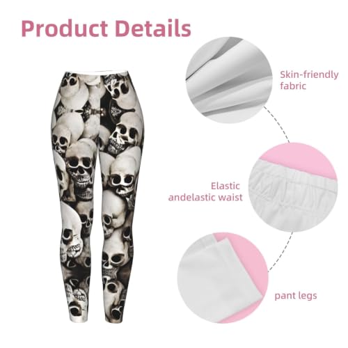Leggings de compresión suave de calavera mexicana para gimnasio de mujer 6
