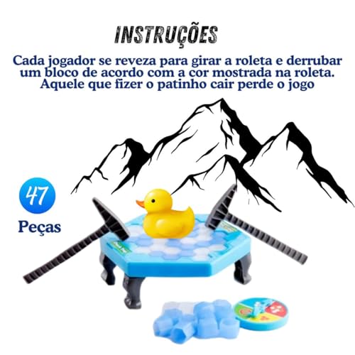 Jogo Quebra Gelo Brinquedo Infantil Criança Salve o Pato Numa Fria Educativo Interativo Caiu Perdeu