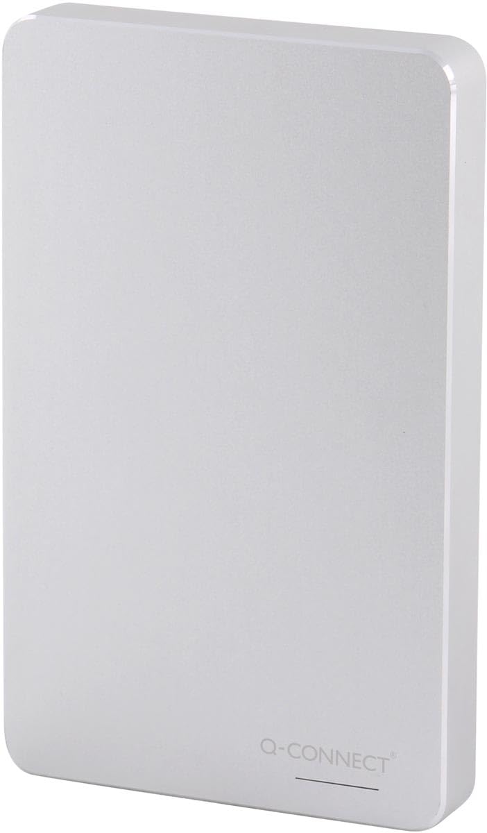 Q-Connect Disco Duro Externo portátil de 2 TB con Cable USB Plateado KF18084