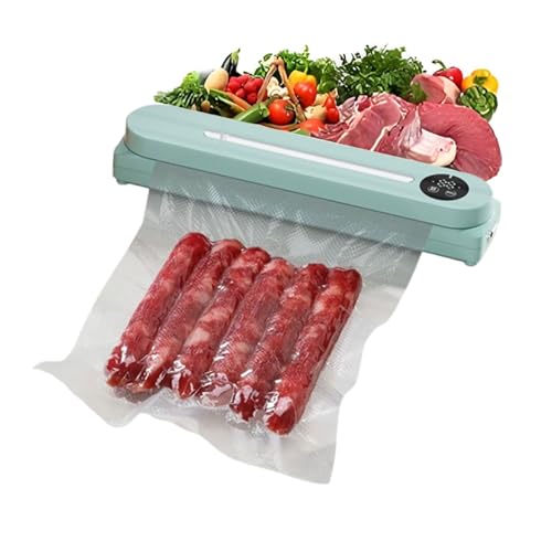 HHCTEBEC Mini Selladora Al VacíO para Alimentos, MáQuina Selladora Al VacíO Seca/HúMeda con 10 Bolsas De Sellado Al VacíO para Refrigerios, Almacenamiento De Alimentos