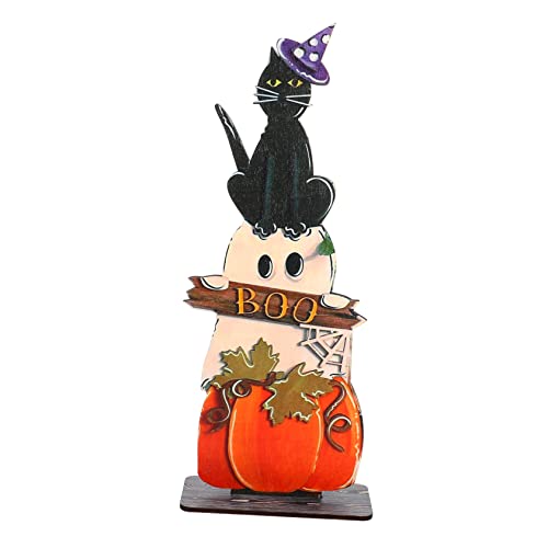Cabilock Adornos De Calabaza para Puerta Decoración De Halloween Creativa Colgante De Gato De Calabaza para Porche Delicado Adorno De Madera para Abobora Decoração