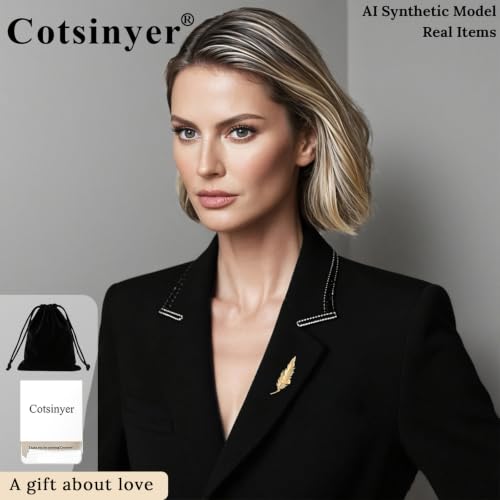 Image of Plated Classic Rose Flower Feather Brooches and Pins for Women Men Fashion Jewelry Delicate Leaf Lapel Dress Accessories Boutonniere Corsage Hat Bag Suit Tie Wedding small,simple