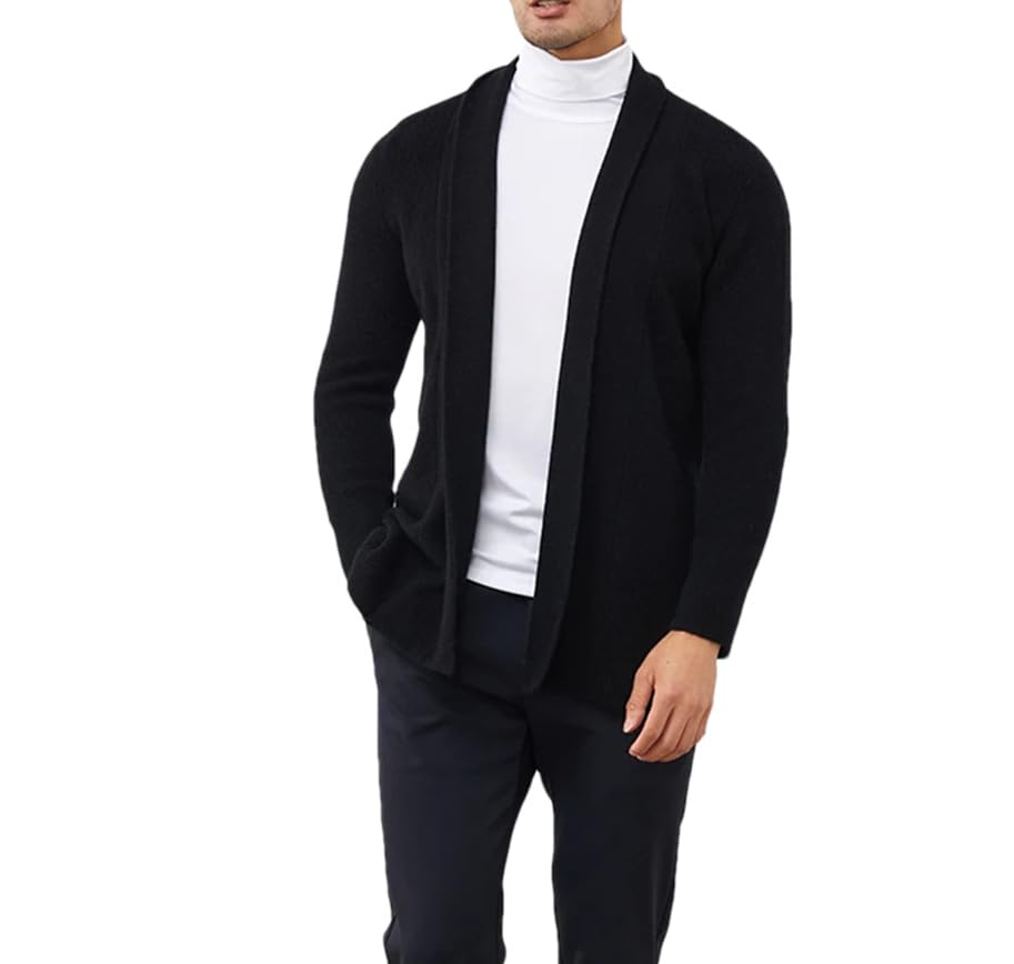 Herren Kaschmir Pullover Cardigan Business Casual Plus Size Knit Shirt Mantel