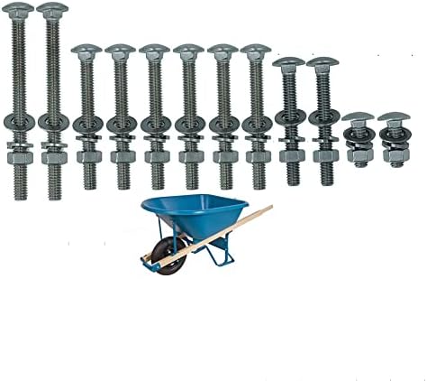 (12pcs)5/16-18 304 Stainless Nuts and Bolts 4 inches, 3“, 2-1/2" and 1" Long, Carriage Bolts, Wheelbarrow Handles Replacement Kit