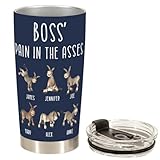 84WONDER Boss' Pain In The Asses Personalized Tumbler Cup, Funny Boss' Pain In The Asses Tumbler, Gift for Bosses Appreciation Day, Funny Gag Gifts For Coworker Teammates
