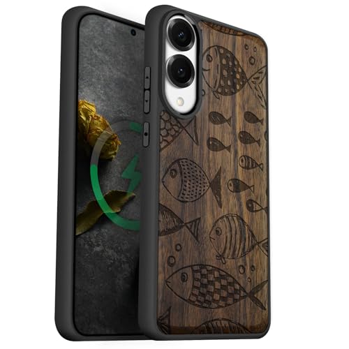 Coque Bois Galaxy S25 Edge Carveit Étui Noyer Unique Magsafe