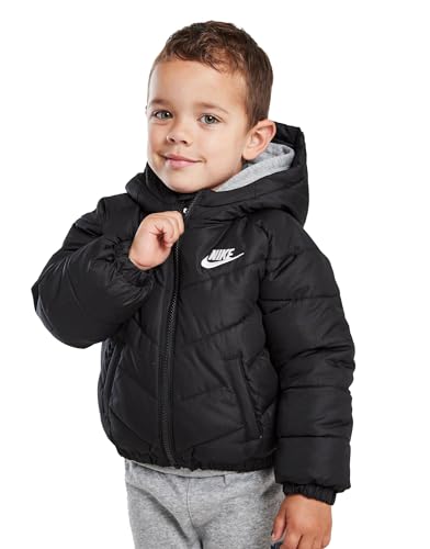 Nike Baby Infant Jacket Kids Hooded Jacket Just Do It Full Zip Padded Coat Black 86K082KOU New (US, Age, 6 Months, 9 Months, Black)