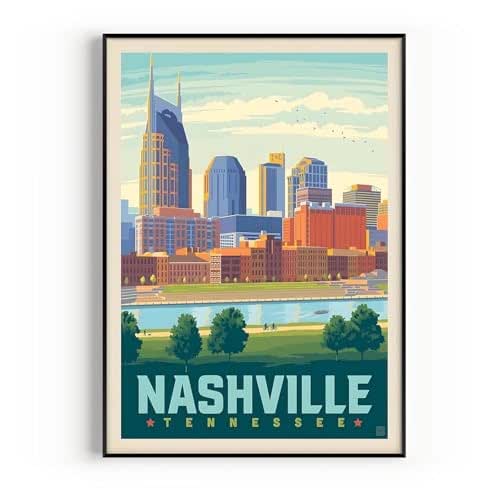 Nashville Vintage Travel Poster, Premium Giclee Fine Art