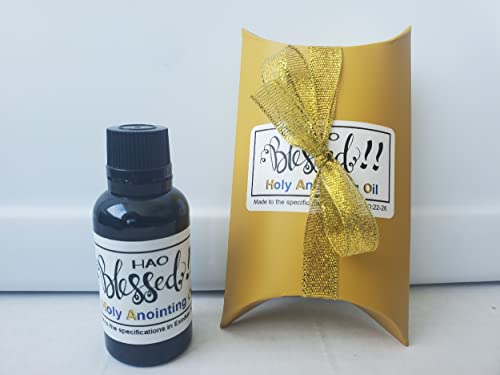 HAO Blessed Holy Anointing Oil - Exodus 30:22-25 Specifications (Myrrh, Calamus, Cinnamon, Cassia, Olive ) (1oz)