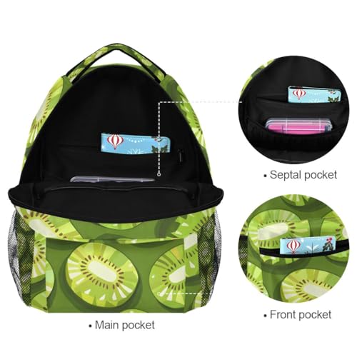 Many Kiwi Fruit Backpack for Women Mens Girls Boys Teens, School Backpacks Students Laptop Bookbag Rucksack Casual Daypack for Hiking Traveling Camping Work4