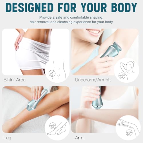 Yangers afeitadora eléctrica para mujer 3 en 1, maquinilla de afeitar mujer recortadora vello pubico, depiladora cortadora intima femenina electirc shaver para bikini,cuerpo,brazos,piernas,facial - imagen 5