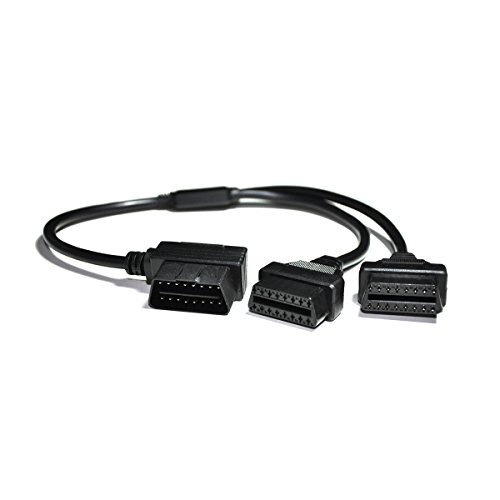 Extension OBD2 Vgate divisor 16 pines macho doble hembra cable diagnosis coche universal 3