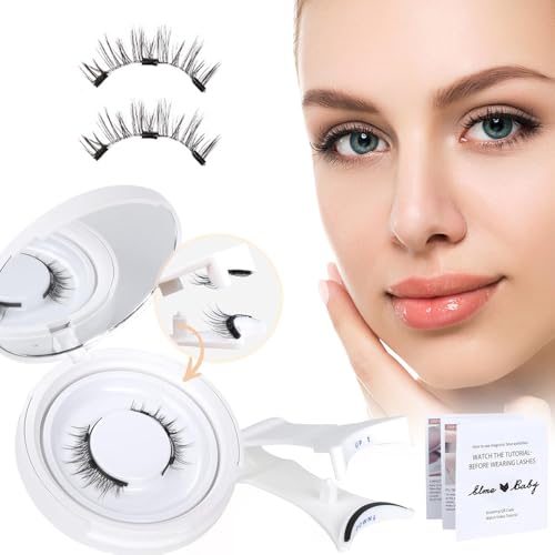 XFSRG Pestañas Postizas Magneticas Aspecto Natural sin Delineador de Pestañas Postizas 3D Reutilizable con Delineador de Magnéticas Impermeables Larga Duración no Requiere Pegamento