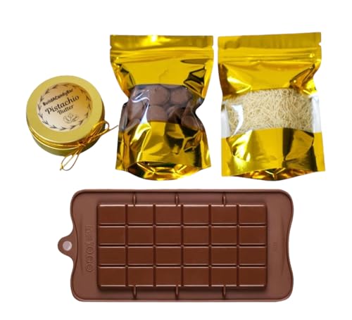 DIY Dubai Pistachio Chocolate Bar Making Kit (Makes 2 Bars) Pistachio Butter, Knafeh/Phyllo Dough, Chocolate Incuded Complete Set