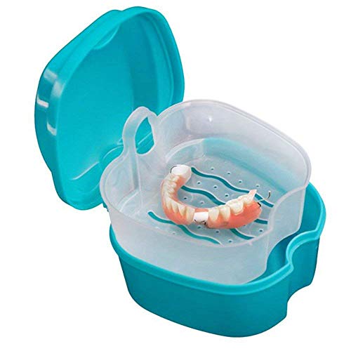 Denture Case, Denture Cup with Strainer, Coolrunner Denture Bath Box False Teeth Storage