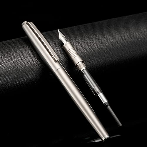 Lanxivi Stainless Steel Fountain Pen Bent Nib Art Drawing Calligraphy Fude Pen Metal Box #TOP3