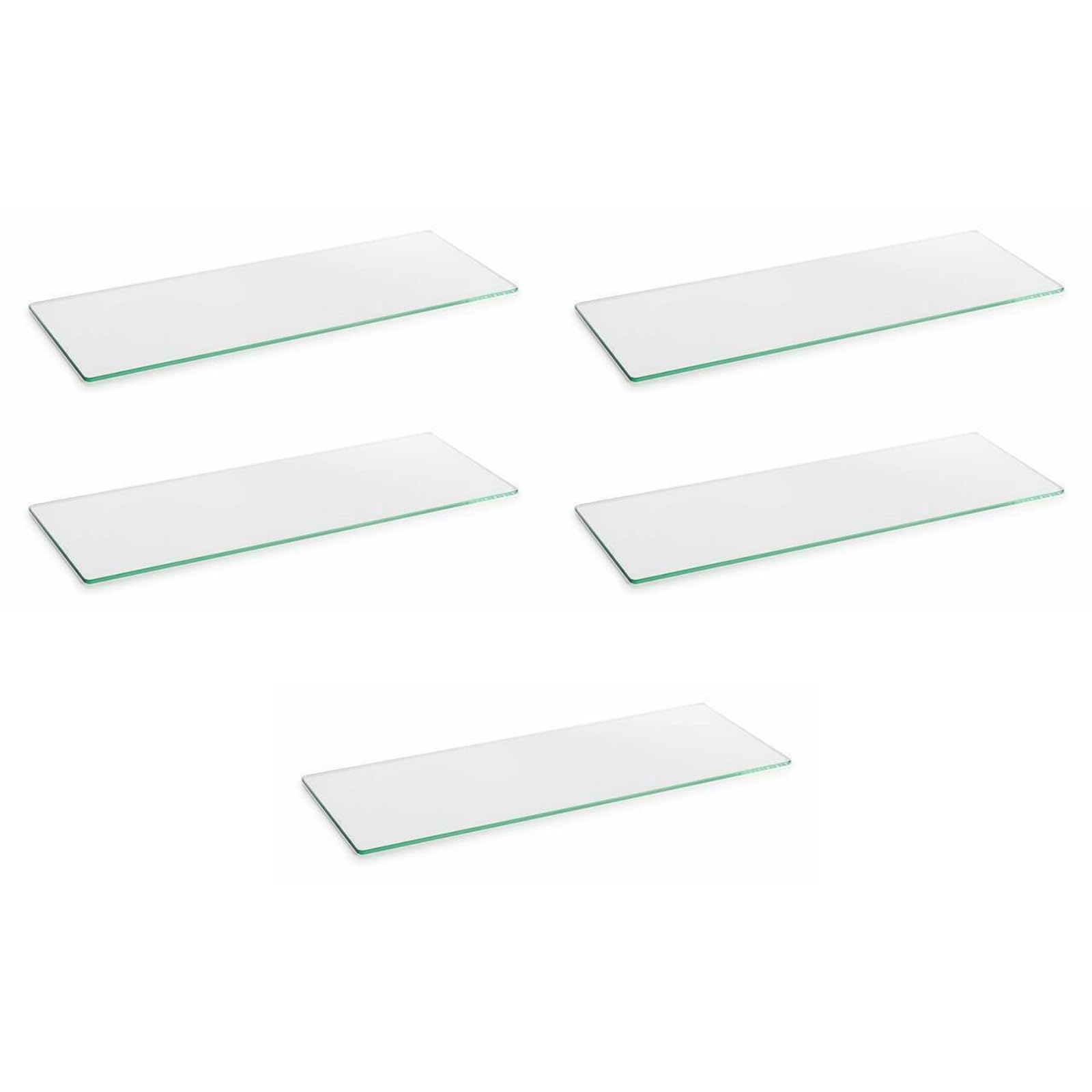Clear Tempered Glass Shelf Panel Storage Sheet Shelving Display Bathroom Shelves Floating Toughened Straight Glass Shelf (5, 120CM X 30CM X 0.6CM)
