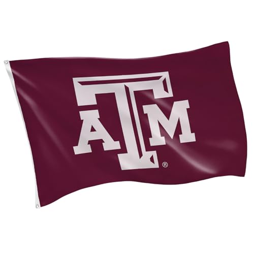 NCAA Texas A&M Flag with Grommets 3x5 Texas A&M Aggies Outdoor College Flags & Banners for Garden Patio Indoor Wall Dcor