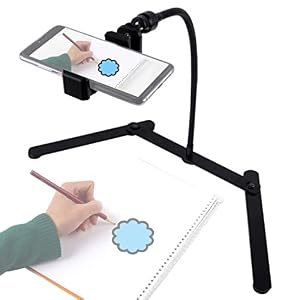 Ajustable Tripod with Cellphone Holder, Overhead Phone Mount, Table Top Teaching Online Stand for Live Streaming and…