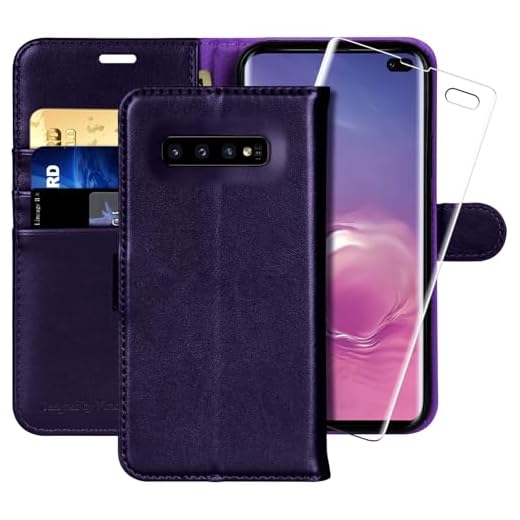 MONASAY Samsung Galaxy S10 Plus Fodral, Samsung S10 Plus Plånboksfodral, Stöttåligt Läderfodral med [Kortplatser][Kickstand][Magnetisk Stängning] Flip Skal Kompatibelt med Samsung S10 Plus 6,4"