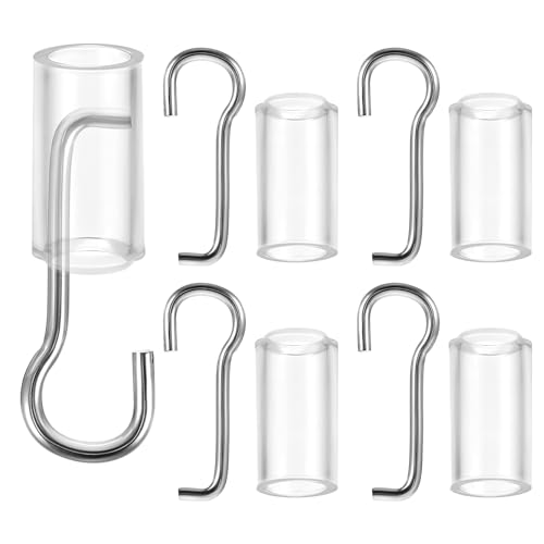 2 Set Wand Wire and Sleeve Collar for Horizontal Blinds, Horizontal Blinds Replacement Parts with Hook, Mini Blind Repair Kit with 1" Square Headrails, Window Opener Accessory for Vertical Blind