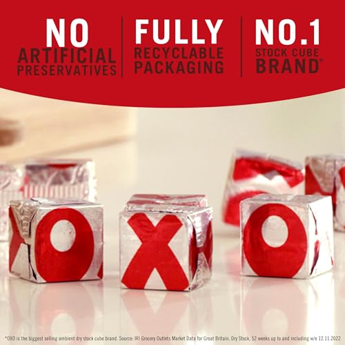 OXO Reduced Salt Beef Stock Cubes, 24 Cubes, 142 g (1-Pack)