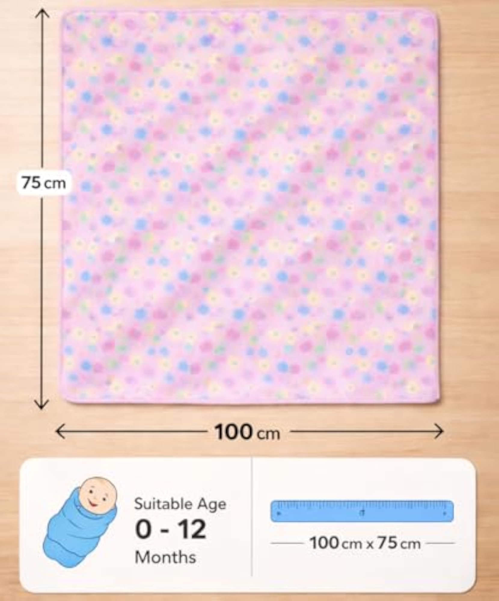 Luxury Soft Baby Blanket, Premium Fleece Swaddle Wrap
