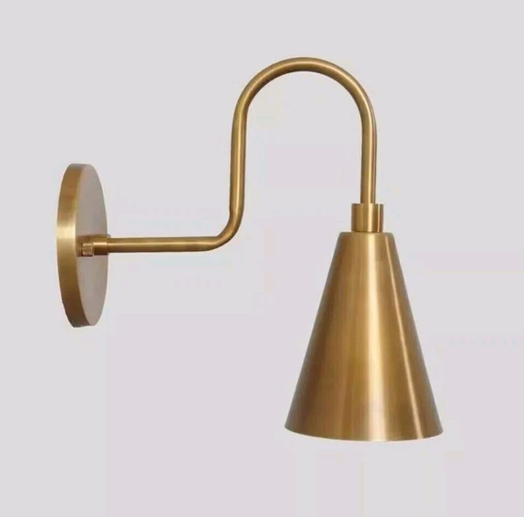 - AM 106 Single Shade Bulb Raw Brass Sputnik Wall Lamp Beside Wall Sconce
