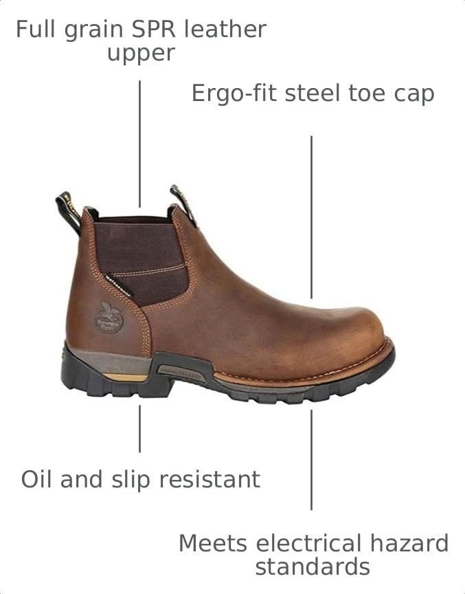Image of Georgia Boot Unisex Adult Georgia Boot Eagle One Steel Toe Waterproof Chelsea Work Boot