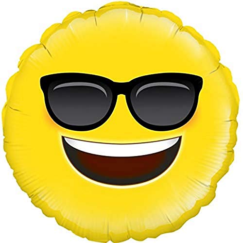 Image of 18" Cool Emoji Sunglasses Design Foil Party Balloon