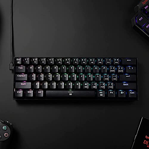 K630 Dragonborn Tastiera da gioco RGB cablata al 60%, tastiera meccanica compatta a 61 tasti con interruttore rosso lineare, supporto driver professionale, nero, US LAYOUT - Tastiera gaming - Immagine 7