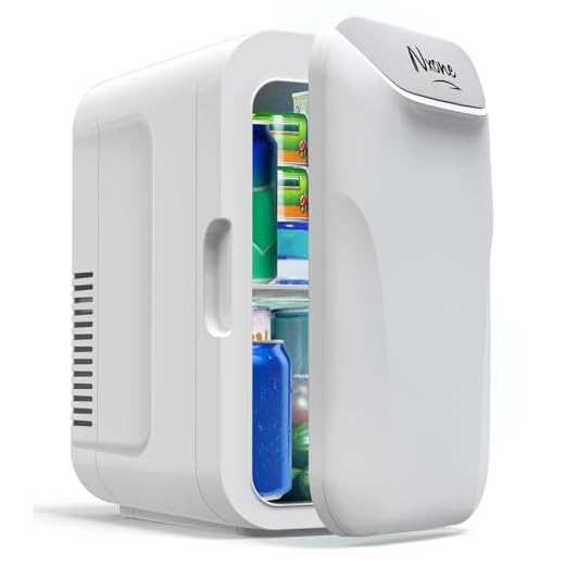 NXONE Mini Fridge,8 Can/6 Liter Small Refrigerator,110VAC/ 12V DC Portable Thermoelectric Cooler and Warmer Freezer Skincare Desk Little Tiny fridge for Cosmetics,Foods, Bedroom,Dorm,Office,and Car