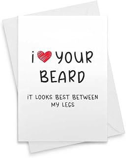 Card For Husband I Love Your Beard Boyfriend Valentines Day Him Gift Naughty Funny Valentine Happy Birthday You Hipster Sexy Cards Let Me Sit On It Joke Mother's Christmas Father's Day [00019]