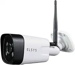 Câmera de Segurança Wi-Fi Externa Compatível com Alexa, Full HD 1080p ESC-WB3F, Elsys, Branca