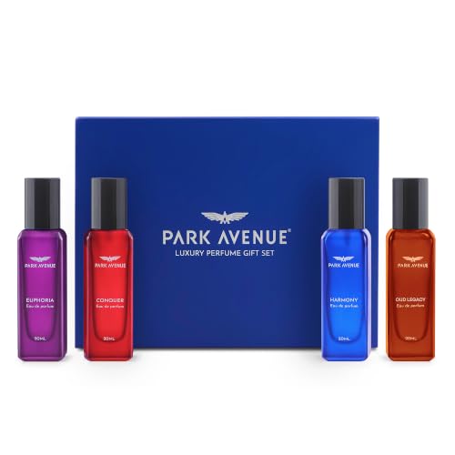 Image of Park Avenue Luxury Perfume Gift Set for Men, 4x20 ml | Euphoria, Conquer, Harmony & Oud Legacy | Eau De Parfum | Premium Luxury Perfume for Corporate Man | Perfume for men Long Lasting Smell