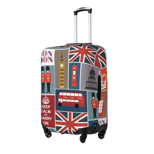 England Symbols Print Suitcase Cover Luggage Protector Washable Elastic Fashionable Travel Gear Cover2