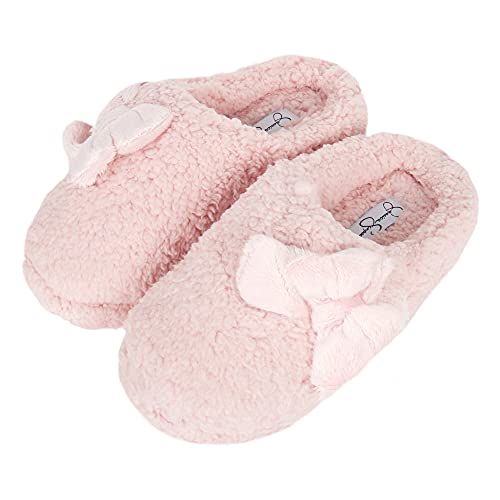 Jessica Simpson Womens Plush Marshmallow Slide On House Slipper Clog With Memory Foam,Pink,Large #TOP4